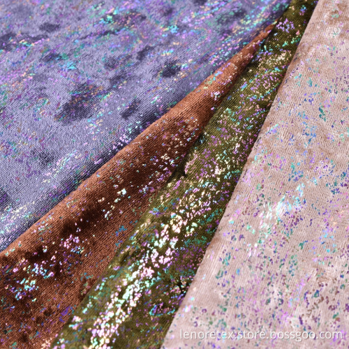 Knit Hot Foil Print Embroidery Sequin Velvet Fabric